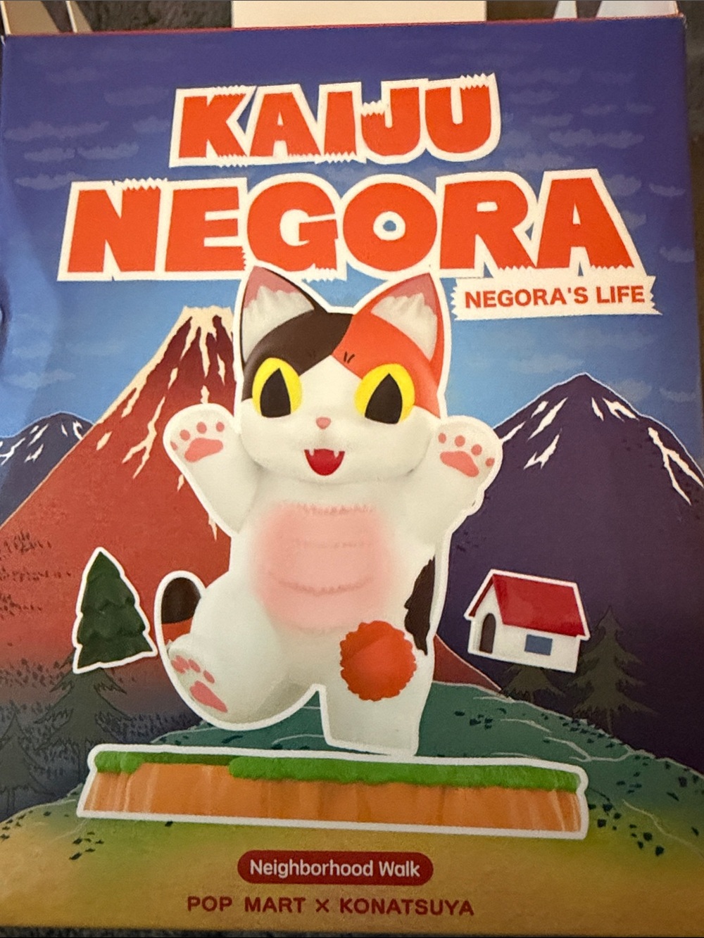 KAIJU NEGORA Calico Cat Collectible Figure - White/Orange/Black “ Grooming Time”